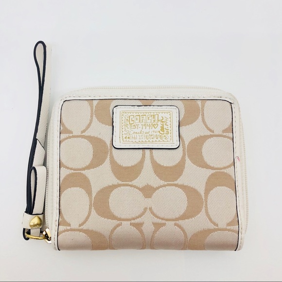 Coach Handbags - Coach signature daisy zip around medium wallet